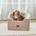 Waterproof Dog Car Seat Booster 24.9kg Brown Storage Pocket
