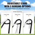 Universal 2 Person Hammock Stand, Adjustable Heavy Duty 550 lbs Capacity Hammock Stand Fits 8-13 ft Hammocks for Outdoor and Indoor Portable Hammock Stand with Chain, Hook, and Carrying Bag