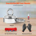 Fishing Magnet 454kg Double-Sided Pull Force Rope Carabiner Kit