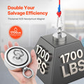 Strong 771kg Double Sided Fishing Magnet Kit Pull Force Rope