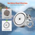Strong 771kg Double Sided Fishing Magnet Kit Pull Force Rope