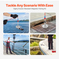 Strong 771kg Double Sided Fishing Magnet Kit Pull Force Rope