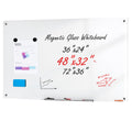 Magnetic Glass Whiteboard 48x32 Wall Mounted Frameless White