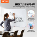 Magnetic Glass Whiteboard 48x32 Wall Mounted Frameless White