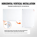 Magnetic Glass Whiteboard 48x32 Wall Mounted Frameless White