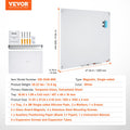 Magnetic Glass Whiteboard 48x32 Wall Mounted Frameless White
