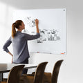 Magnetic Glass Whiteboard 48x32 Wall Mounted Frameless White