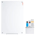 Magnetic Glass Whiteboard 48x32 Wall Mounted Frameless White