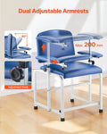 Phlebotomy Chair Blood Draw 400LBS Adjustable Armrests PVC Leather
