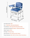 Phlebotomy Chair Blood Draw 400LBS Adjustable Armrests PVC Leather