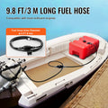 Portable Marine Fuel Tank 12 Gal 55L Outboard Boat Gas Tank Hose