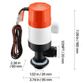 Livewell Pump for Boat 12V 500 GPH Livewell Aerator Pump Straight 2 Inlets