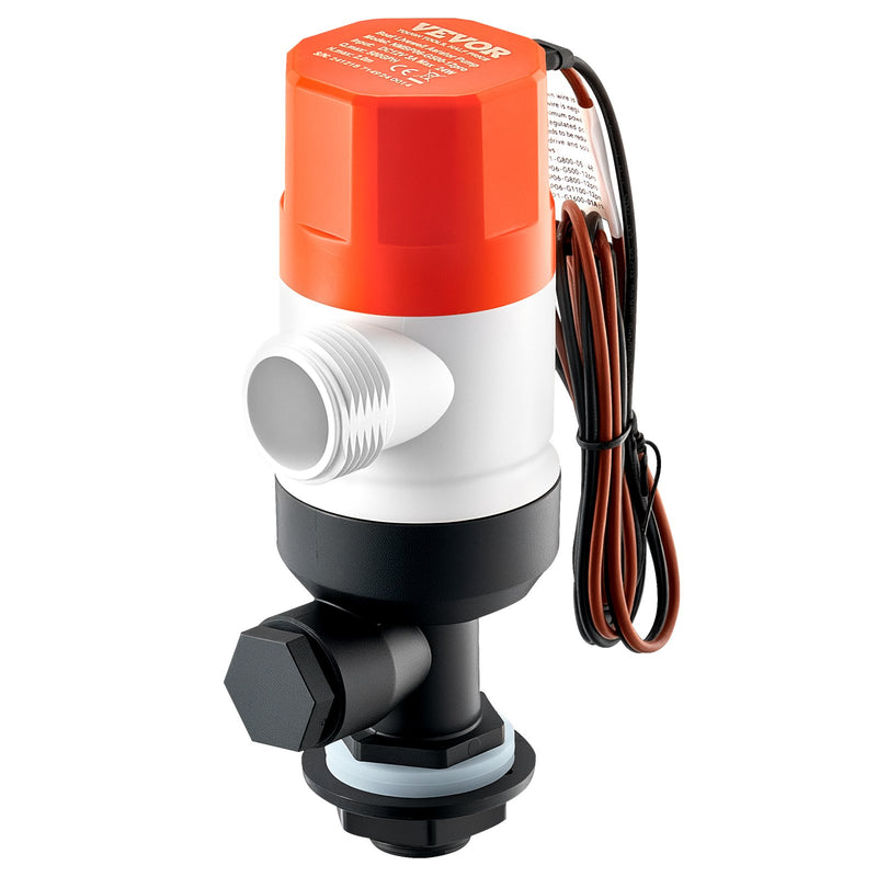 Livewell Pump 12V 500 GPH Aerator 2 Inlets Straight