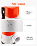 Livewell Pump 12V 500 GPH Aerator 2 Inlets Straight