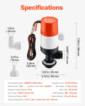 Livewell Pump 12V 500 GPH Aerator 2 Inlets Straight