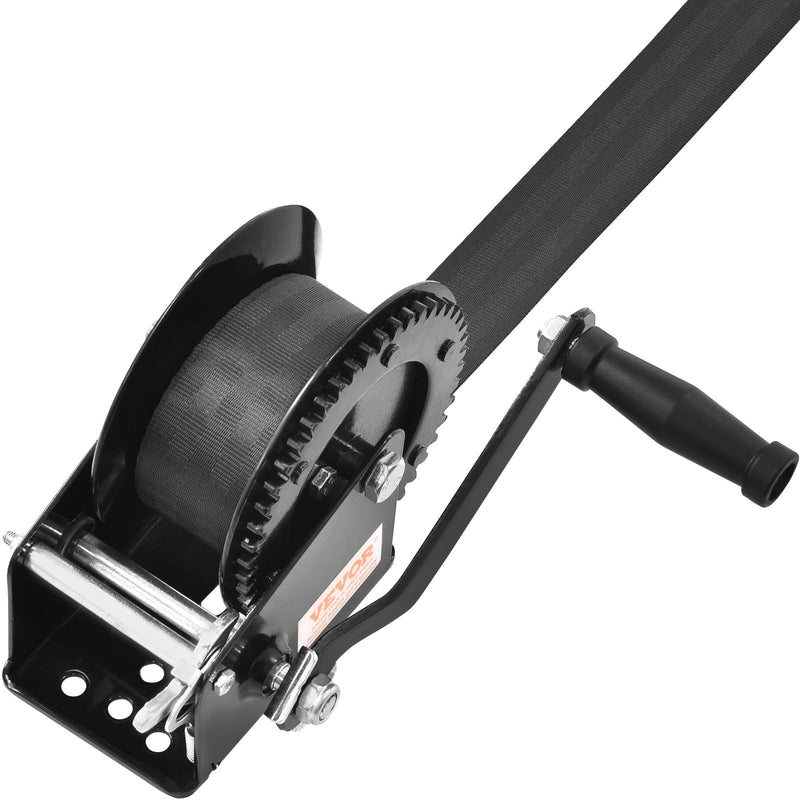 Hand Winch 725.7kg Capacity Boat Trailer 10m Polyester Strap
