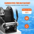 Hand Winch 725.7kg Capacity Boat Trailer 10m Polyester Strap