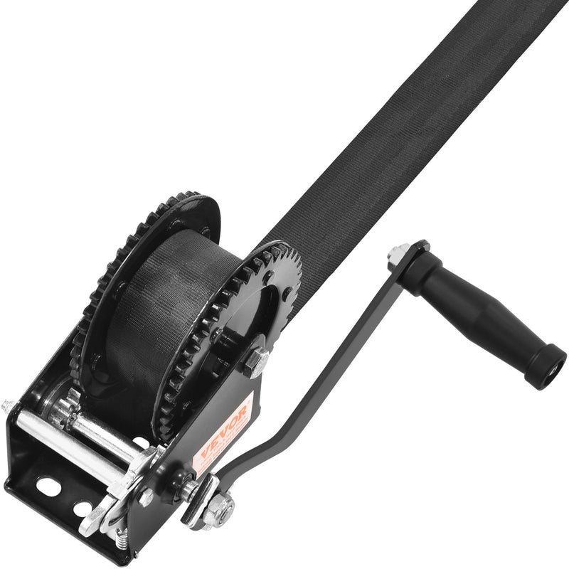 Hand Winch 907kg Pulling Capacity Boat Trailer 7m Strap Ratchet