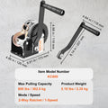 Hand Winch 362.8kg Pulling Capacity 10m Steel Wire Cable Rope Crank
