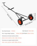 Boat Trailer Dolly 420lbs Adjustable Pneumatic Tires 15.7in