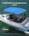 Bimini Top Cover 2440mm Marine Grade 600D Waterproof Boat Canopy Blue