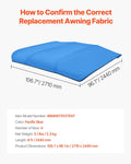 Bimini Top Cover 2440mm Marine Grade 600D Waterproof Boat Canopy Blue