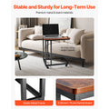C Table, C Shaped Sofa Side Table with Metal Frame Rolling Casters, Portable C Shaped End Stand for Living Room Bedroom Office, 19.69 x 13.78 x 23.82 inches Laptop Side Tables, Brown and Black