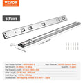 6 Pairs 609.6mm Drawer Slides Full Extension Soft Close Heavy Duty