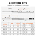 Drawer Slides 558.8mm 6 Pairs Heavy Duty Soft Close Ball Bearing