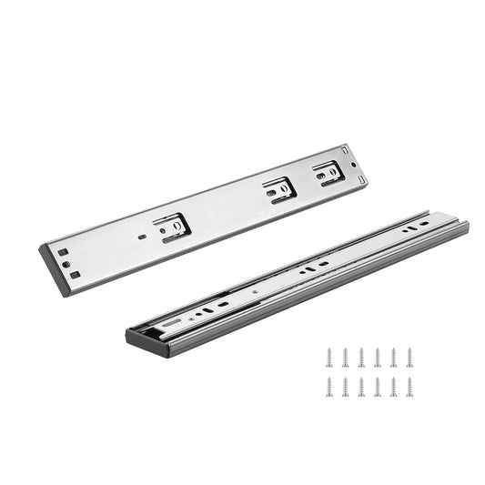 10 Pairs of 406.4mm Drawer Slides Side Mount Rails, Heavy Duty Full Extension Steel Track, Soft-Close Noiseless Guide Glides Cabinet Kitchen Runners with Ball Bearing, 100 Lbs Load Capacity