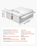 Aluminum Tool Box 770x610x230mm Diamond Plate Truck Bed Storage