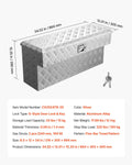 Aluminum Truck Bed Tool Box 864x305x390mm Silver Lock