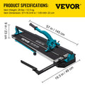 Tile Cutter 47in w/ Laser Guide Single Rail Double Brackets