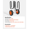 Kayak Cart, 68.0 kg Load Capacity, Stand Up Paddle Board Trolley with 25.4 cm Solid Rubber Tires & Kickstands, Paddle Board Carrier with Ratchet Strap for Paddleboard & Surfboard Transport