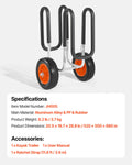 Kayak Cart SUP Trolley 68kg 25.4cm Rubber Tires Paddle Board