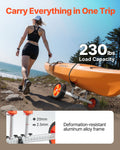 Kayak Cart 104kg Load Capacity Canoe Trolley 25.4cm PU Tires