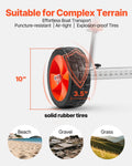 Kayak Cart 104kg Load Capacity Canoe Trolley 25.4cm PU Tires