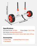 Kayak Cart 104kg Load Capacity Canoe Trolley 25.4cm PU Tires