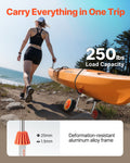 Kayak Cart 113kg Load Canoe Dolly 19cm Rubber Tires Paddle Board