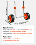 Kayak Cart 113kg Load Canoe Dolly 19cm Rubber Tires Paddle Board