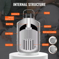 Liquid Nitrogen Tank 10L Aluminum Dewar LN2 Cryogenic Container 6Can