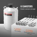 Liquid Nitrogen Tank 20L Aluminum Dewar LN2 6 Canisters