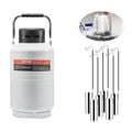 Liquid Nitrogen Tank 3L Aluminum Dewar LN2 Cryogenic + 6 Canisters