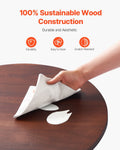 61cm Acacia Wood Lazy Susan Turntable 360° Rotating Tray