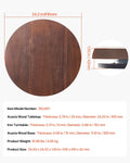 61cm Acacia Wood Lazy Susan Turntable 360° Rotating Tray