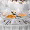 Glass Lazy Susan Turntable 76.8cm Tempered Rotating Tray 6 Wheels