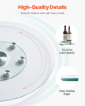 Glass Lazy Susan Turntable 76.8cm Tempered Rotating Tray 6 Wheels