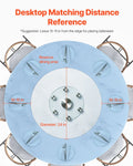 Glass Lazy Susan Turntable 76.8cm Tempered Rotating Tray 6 Wheels