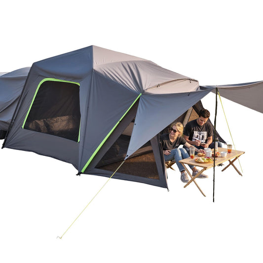 SUV Tent for Camping, 10FT L x 10FT W, Waterproof PU2000mm Spacious Double Layer Design for 5-8 Person, SUV Camping Tent with Shade Awning and Mesh Windows, Includes Rainfly and Storage Bag