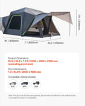 SUV Tent 10FT Waterproof Camping 5-8 Person Double Layer Rainfly